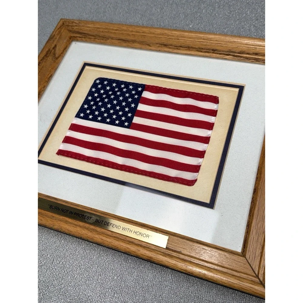 Vintage American Flag Display Frame 11x14 Wall Mount 
